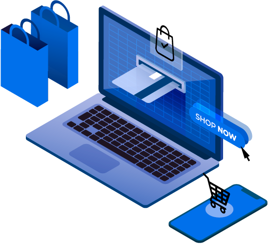 An ecommerce store displayed onto a laptop