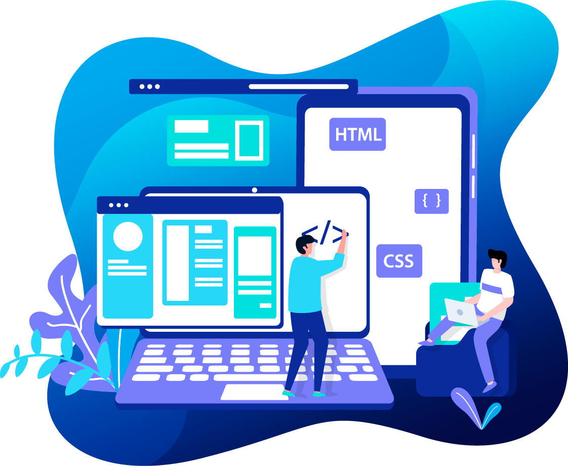 Two people developing websites